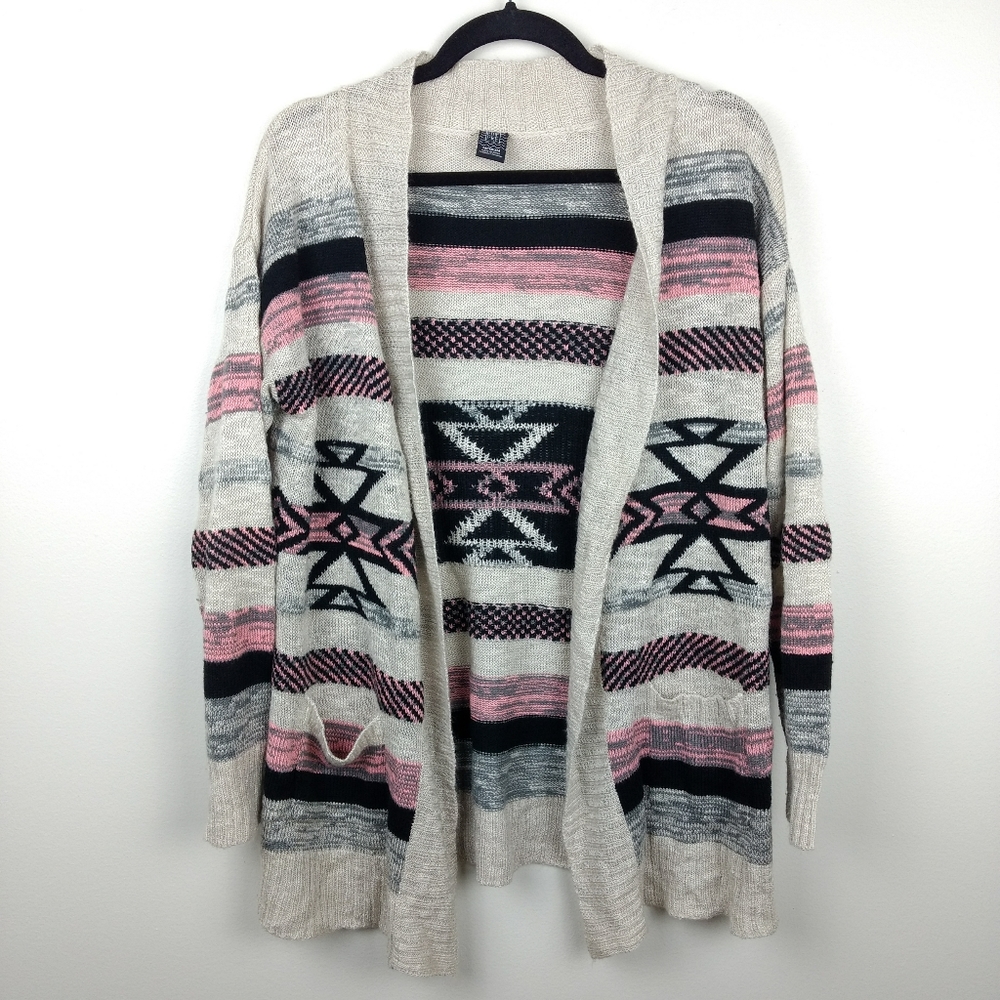 EMPYRE Aztec Stripe Long Open Cardigan